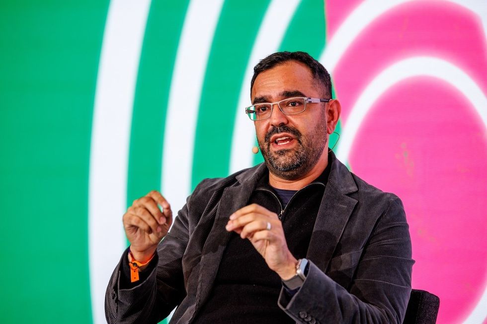 ​Azeem Azhar, founder of Exponential View, an author and analyst, and a GZERO AI guest columnist, is seen here at the Digital Life Design innovation conference. 