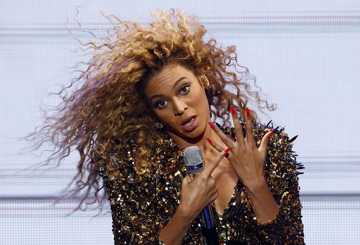 Beyonce performs on the Pyramid stage 