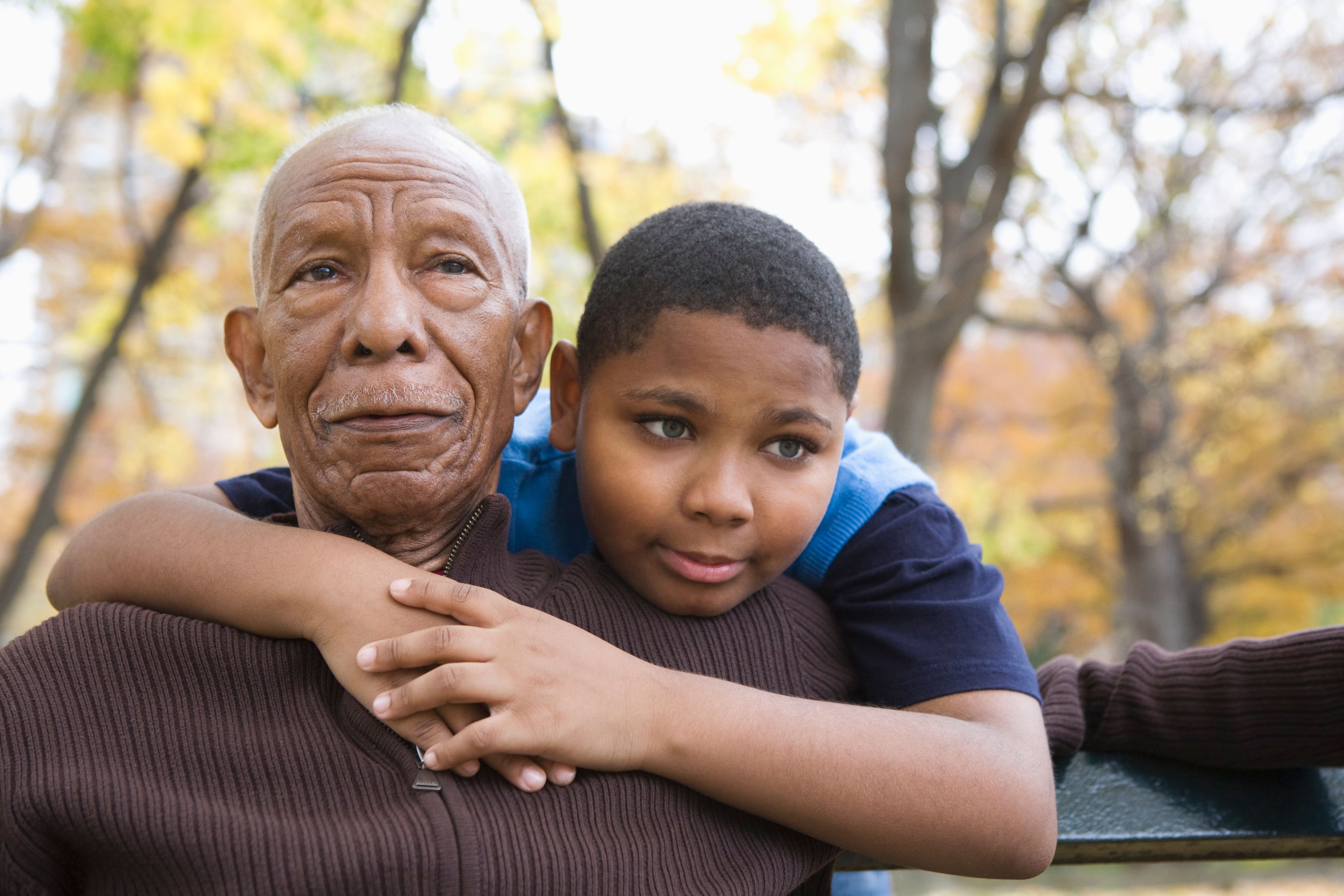 Black grandfather and grandson