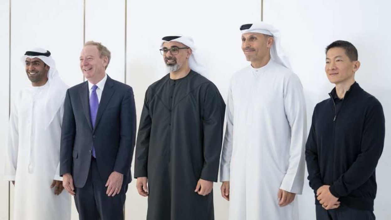 Brad Smith with dignitaries in the UAE