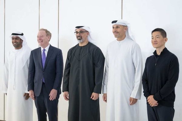 Brad Smith with dignitaries in the UAE