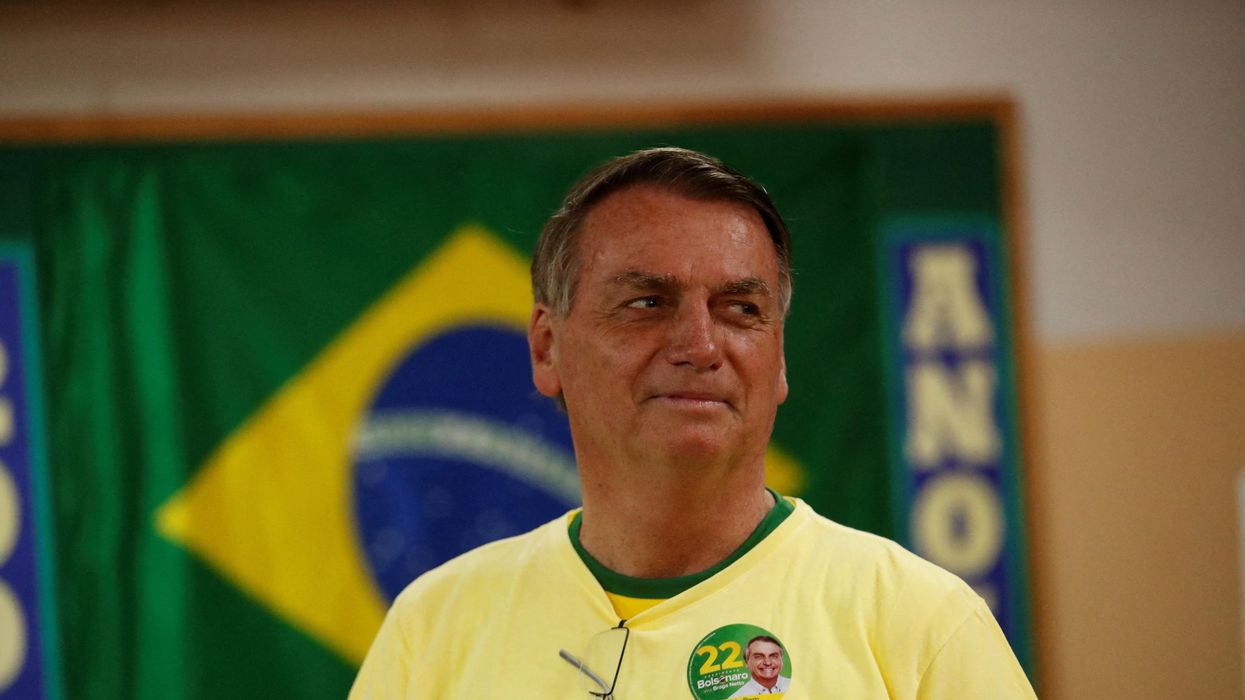 Brazil's outgoing President Jair Bolsonaro votes during the election runoff in Rio de Janeiro.