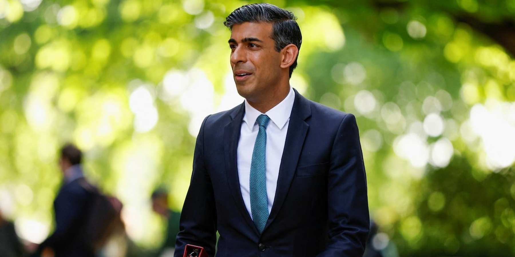 British Chancellor of the Exchequer Rishi Sunak leaves Millbank Studios after a media interview in London, Britain, May 27, 2022.
