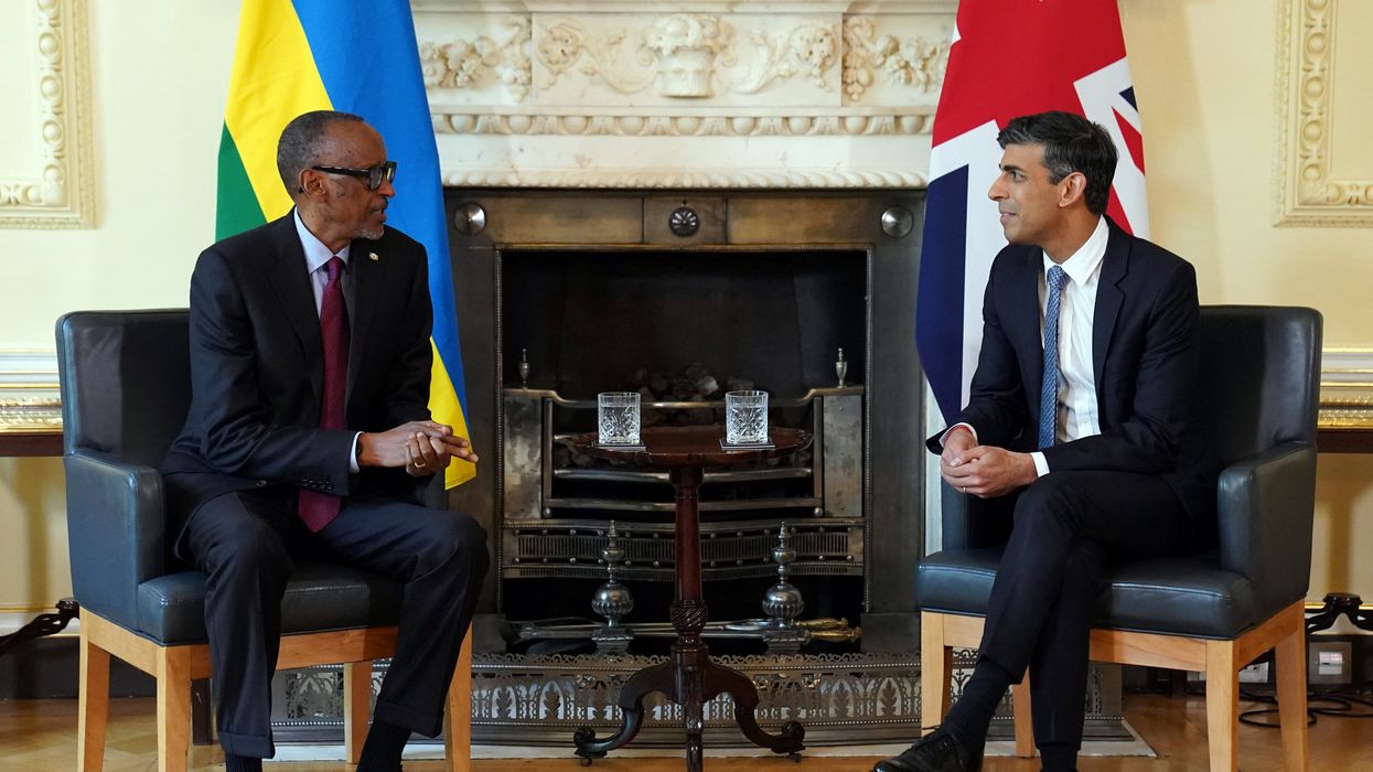 British Prime Minister Rishi Sunak and President of Rwanda, Paul Kagame, meet at 10 Downing Street, London.