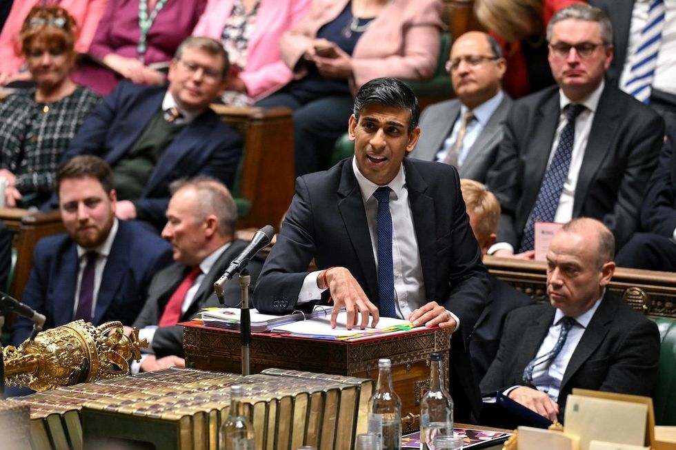 British Prime Minister Rishi Sunak speaks during Prime Minister's Questions, at the House of Commons in London, Britain, January 17, 2024.