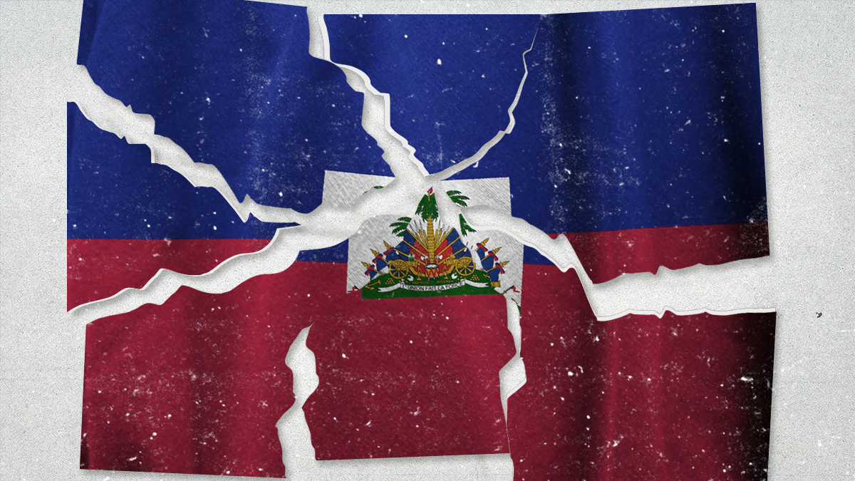 Broken flag of Haiti