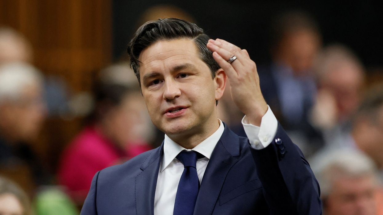 Canada's Conservative Party leader Pierre Poilievre speaks in the House of Commons.