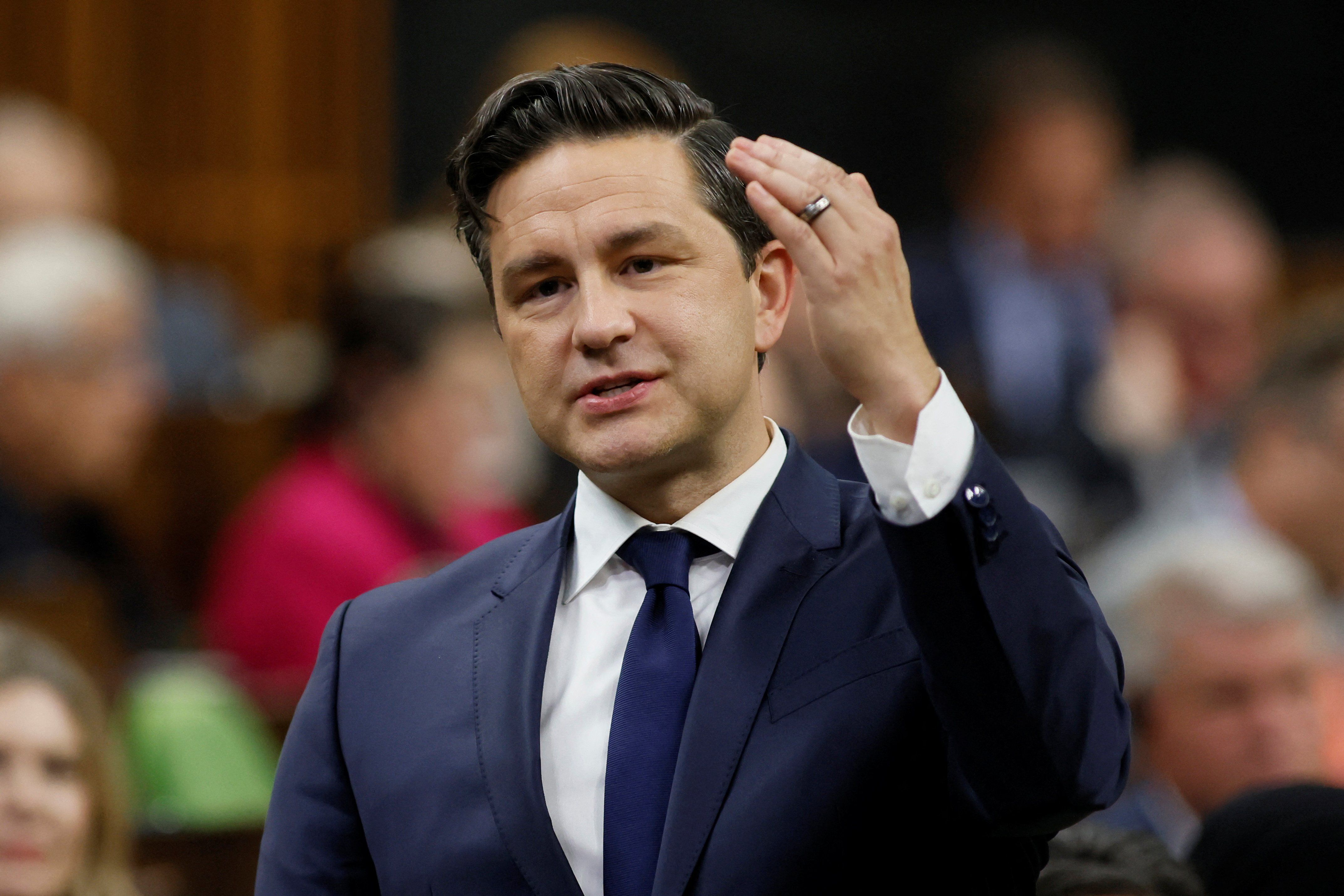 ​Canada's Conservative Party leader Pierre Poilievre speaks in the House of Commons. 