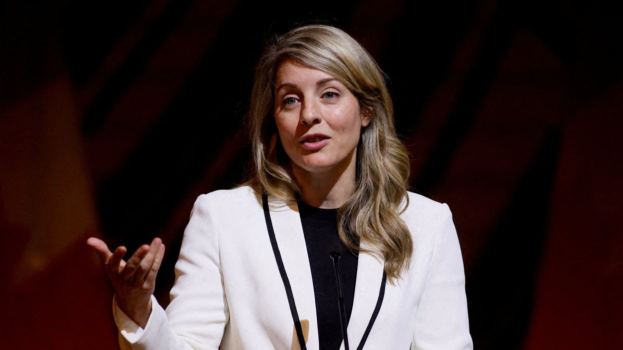 Canada's Minister of Foreign Affairs Melanie Joly speaks during a reception honouring the visit of the Chairperson of the African Union Commission Moussa Faki Mahamat in Gatineau, Quebec, Canada October 26, 2022.