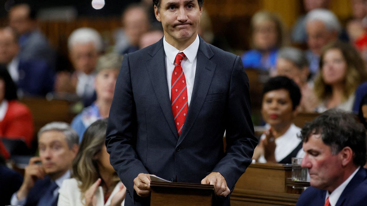 Canada's Prime Minister Justin Trudeau rises to make a statement in the House of Commons on Parliament Hill in Ottawa, Ontario, Canada, Sept. 18, 2023.