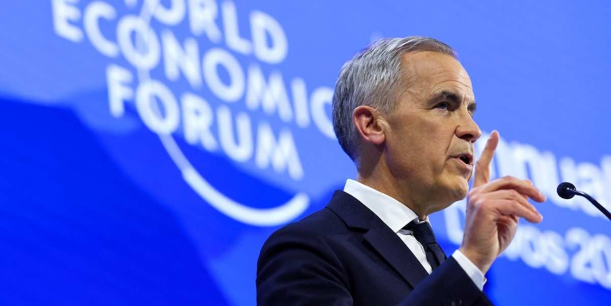 ​Canada's Prime Minister Mark Carney speaks during the 56th annual World Economic Forum (WEF) meeting in Davos, Switzerland, January 20, 2026. 