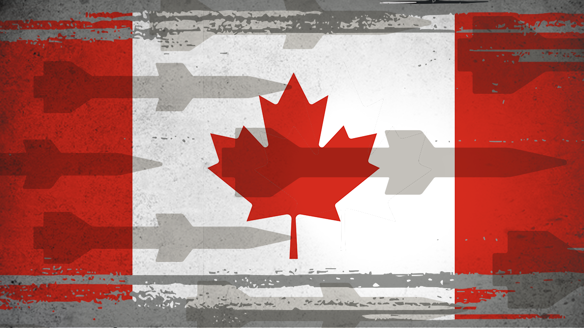 ​Canadian flag with missiles.