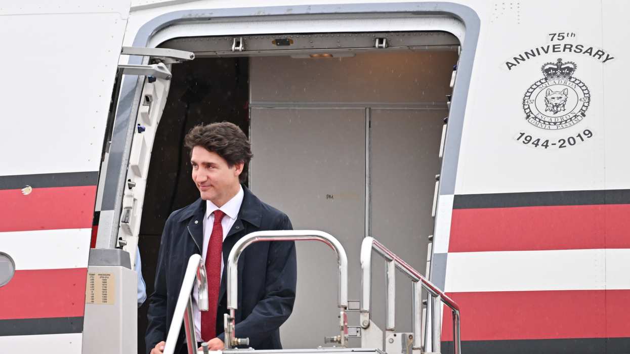 Canadian Prime Minister Justin Trudeau arrives at Hiroshima Airport in Japan.