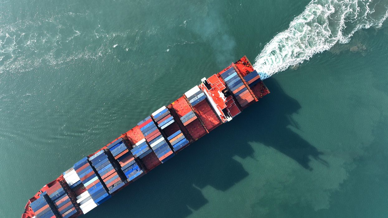 Cargo ships dock at their berths to load and unload containers at the terminal in Lianyungang Port in China's Jiangsu province.