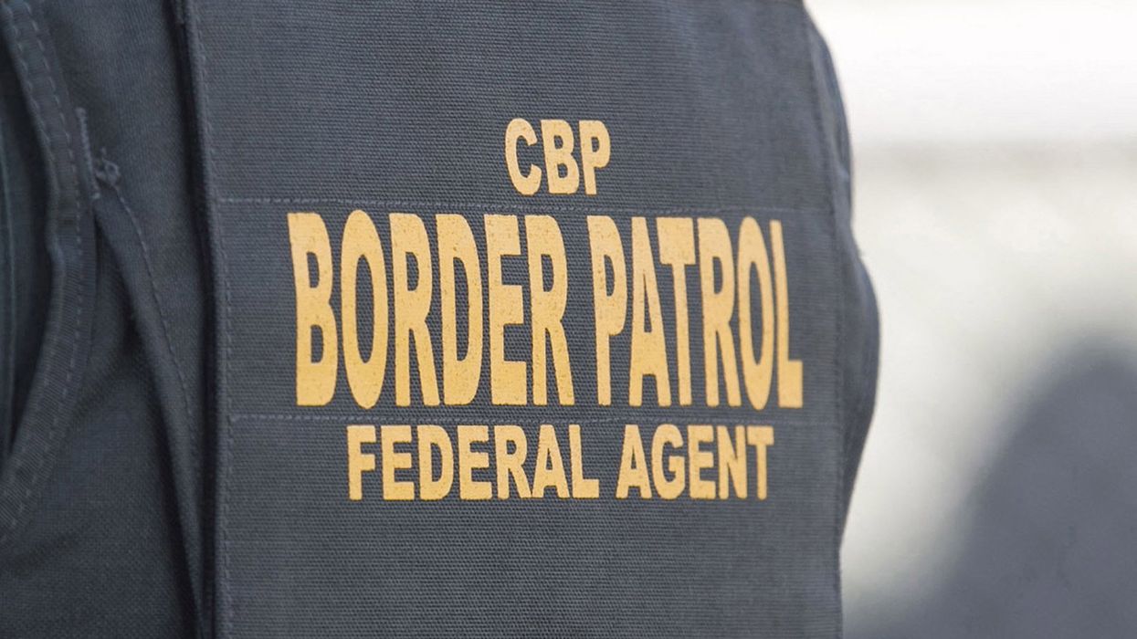 CBP Border Patrol agent during a news conference announcing the completion of border wall prototypes in San Diego.