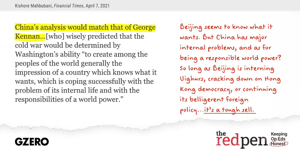 "China's analysis would match that of George Kennan..." Beijing seems to know what it wants. But China has major internal problems.