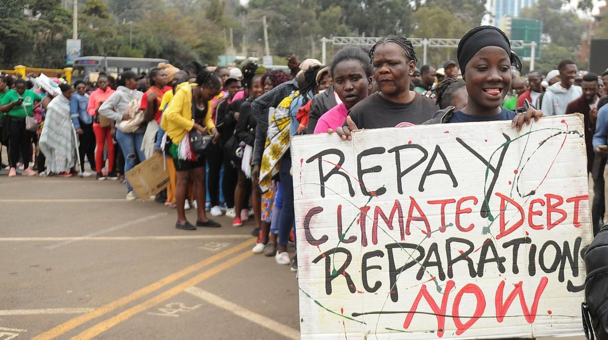 Climate activists gather in Nairobi, Kenya.