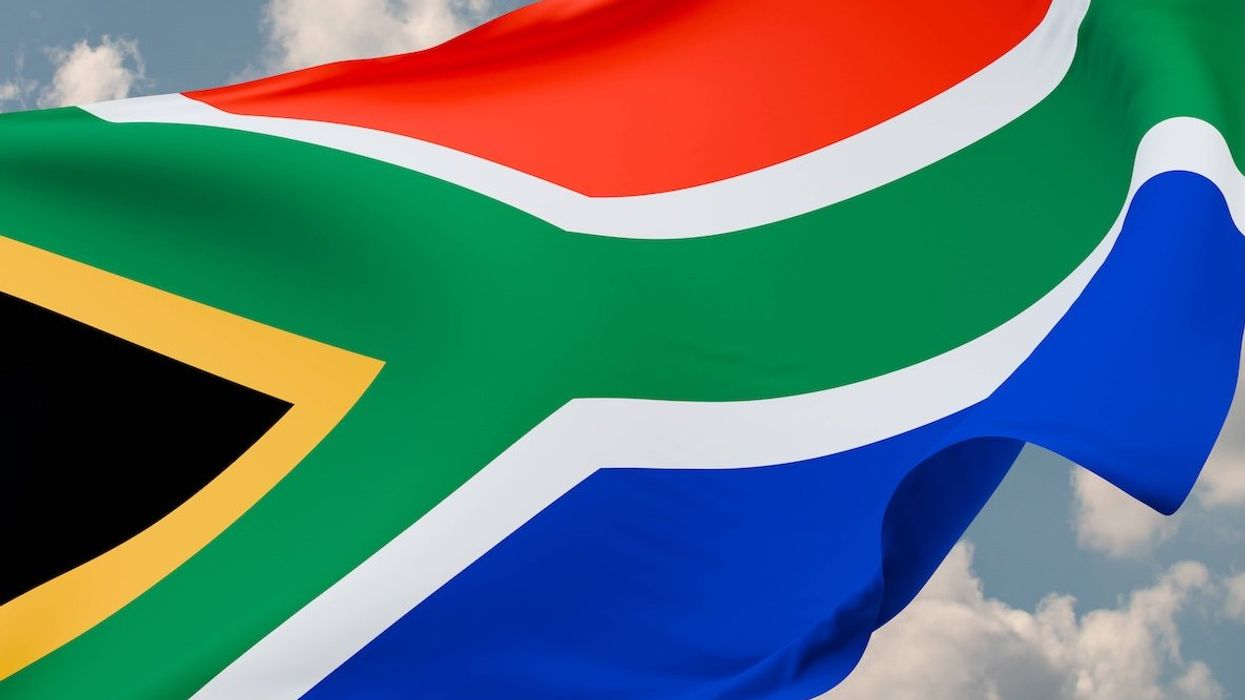 Close up of South African flag.
