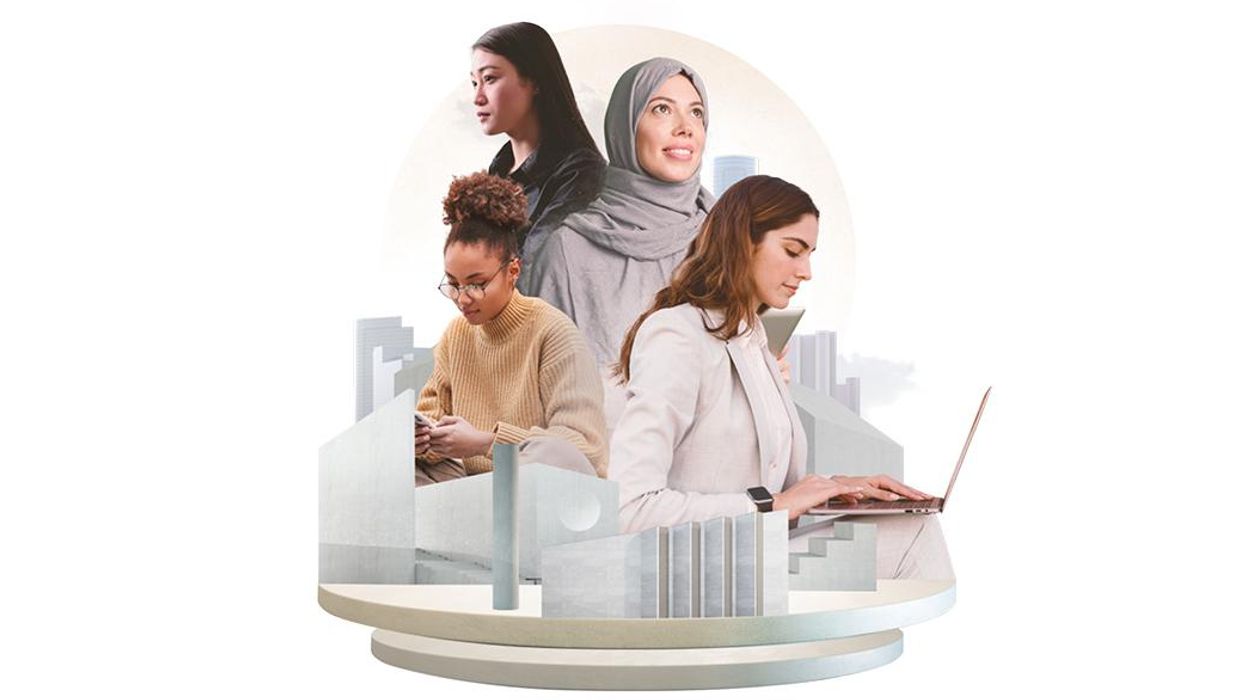 COllage of women working. How closing the gender gap drives economic growth