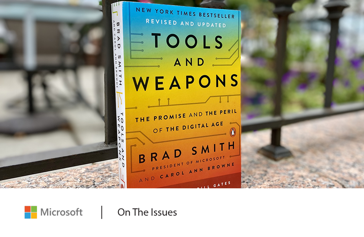 Colorful cover of the book titled Tools and Weapons by Brad Smith