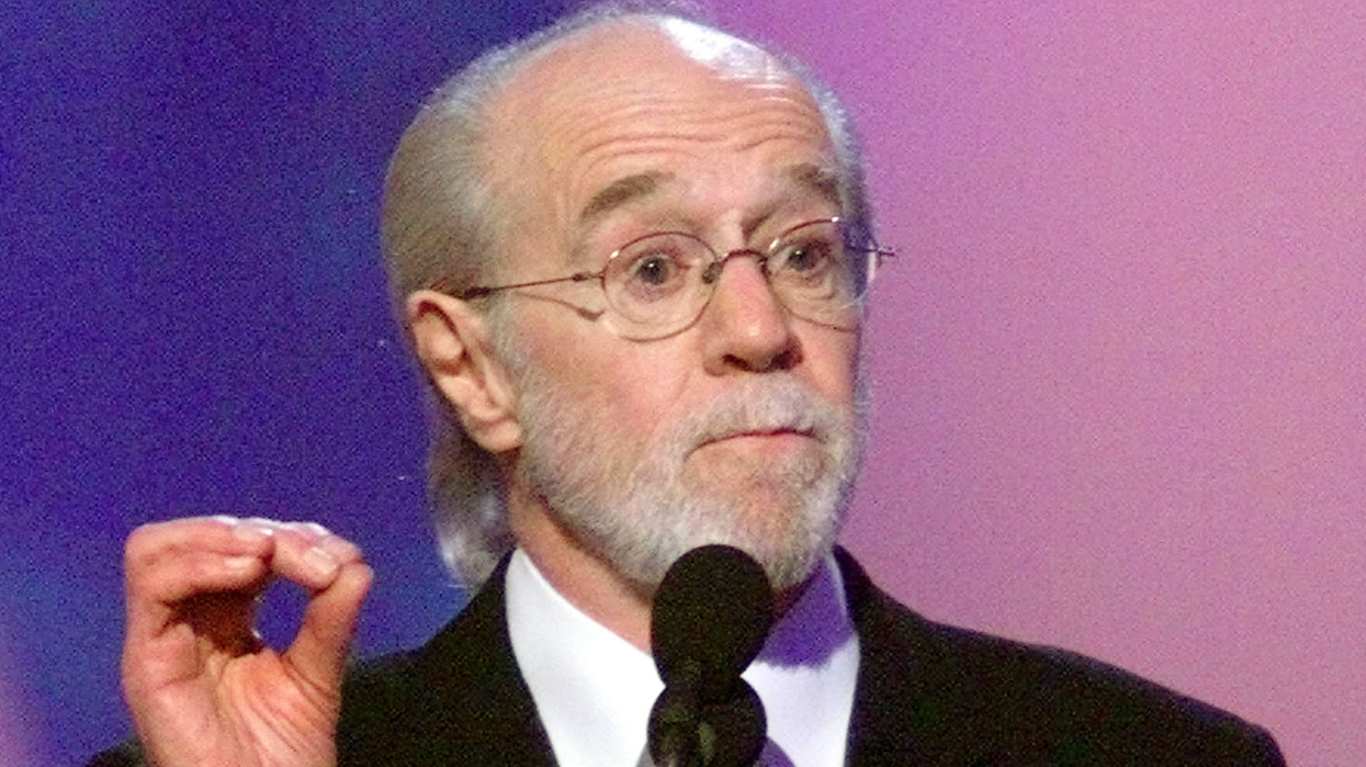 Comedian George Carlin speaks after being presented the Lifetime Achievement Award in 2001 at the 15th annual American Comedy Awards in Los Angeles.