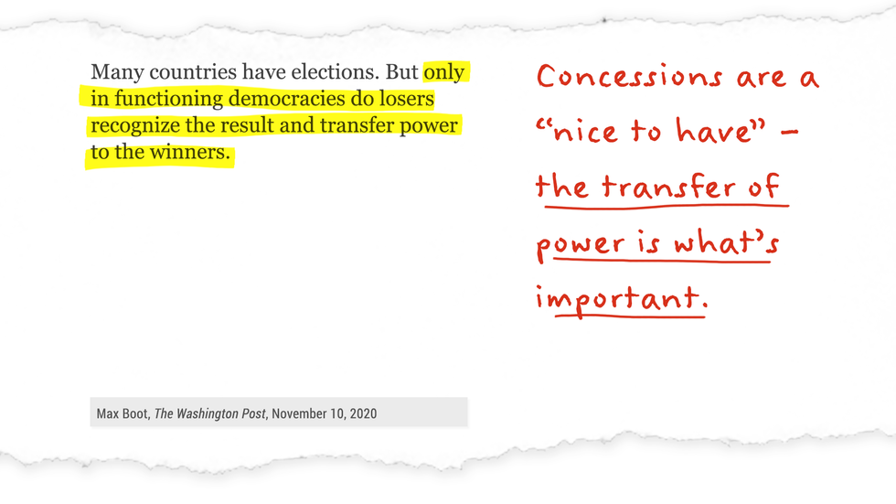 Concessions are "nice to have" - but the transfer of power is what's important.