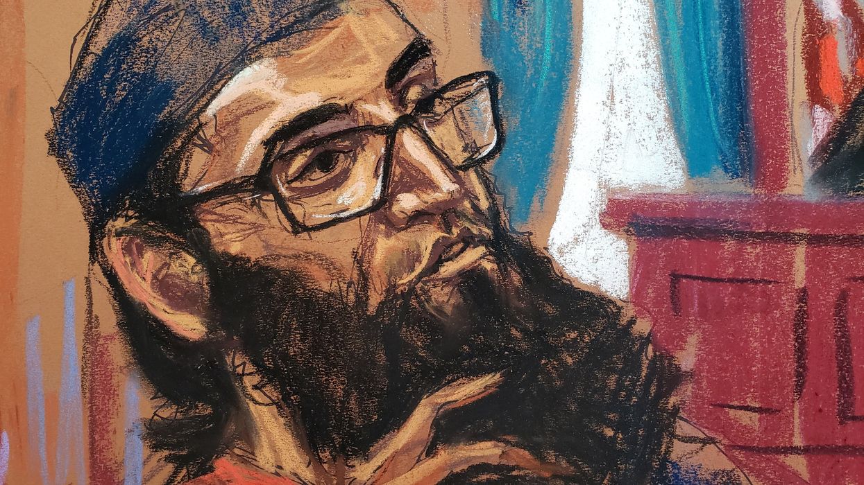 Courtroom sketch of Sayfullo Saipov attending his sentencing hearing in New York.