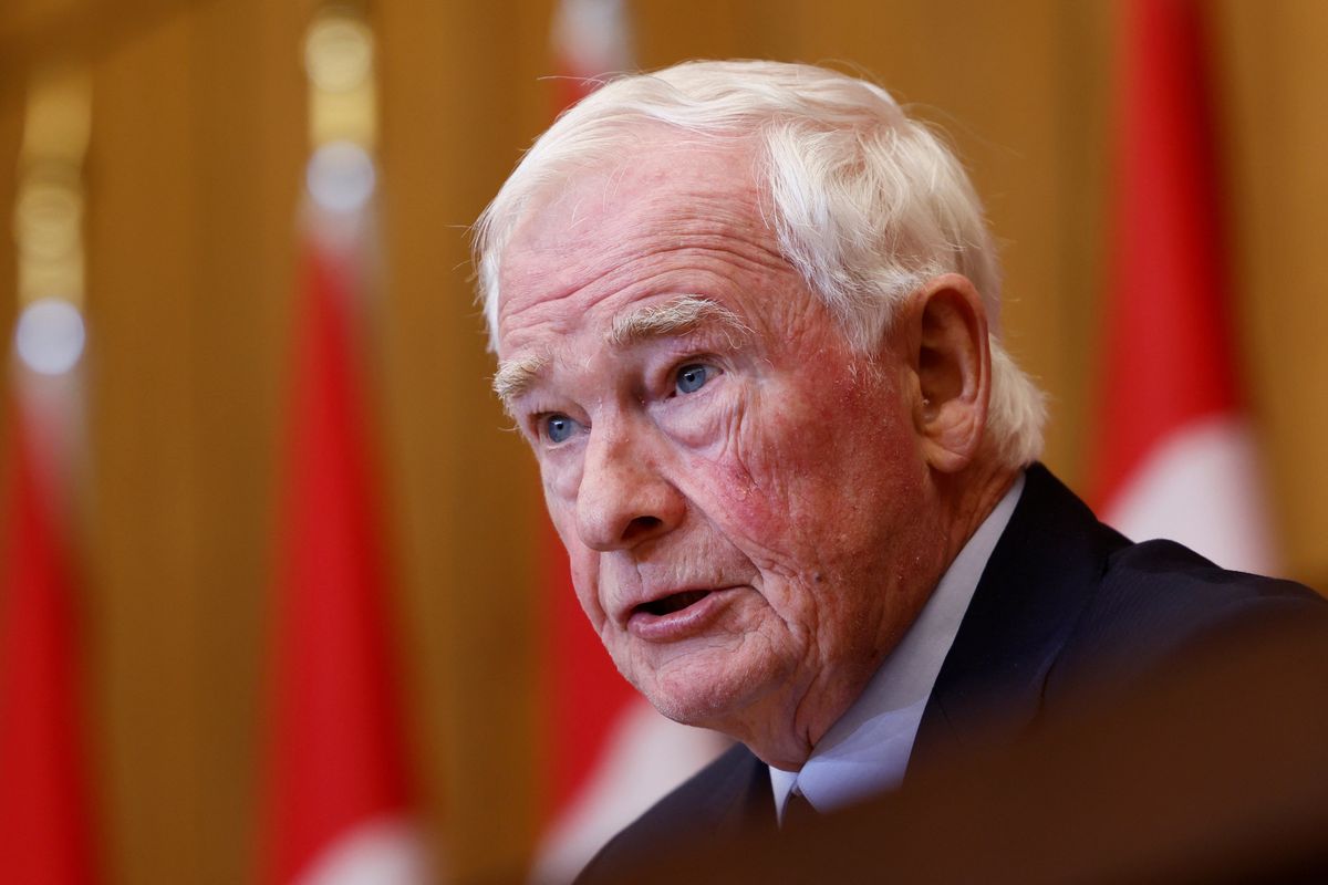 David Johnston, Canada's special rapporteur on foreign interference, holds a press conference in Ottawa.