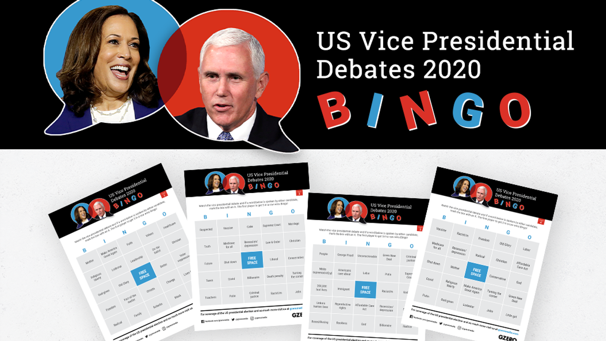 Debate Bingo - GZERO Media US Vice Presidential Debates 2020 BINGO