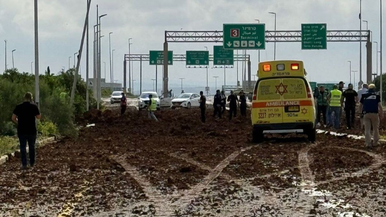 Debris of missiles spread on highway near the Ben Gurion Airport in Israel\'s Tel Aviv as it is hit by a ballistic missile launch from Houthis in Yemen on Sunday May 4, 2025.