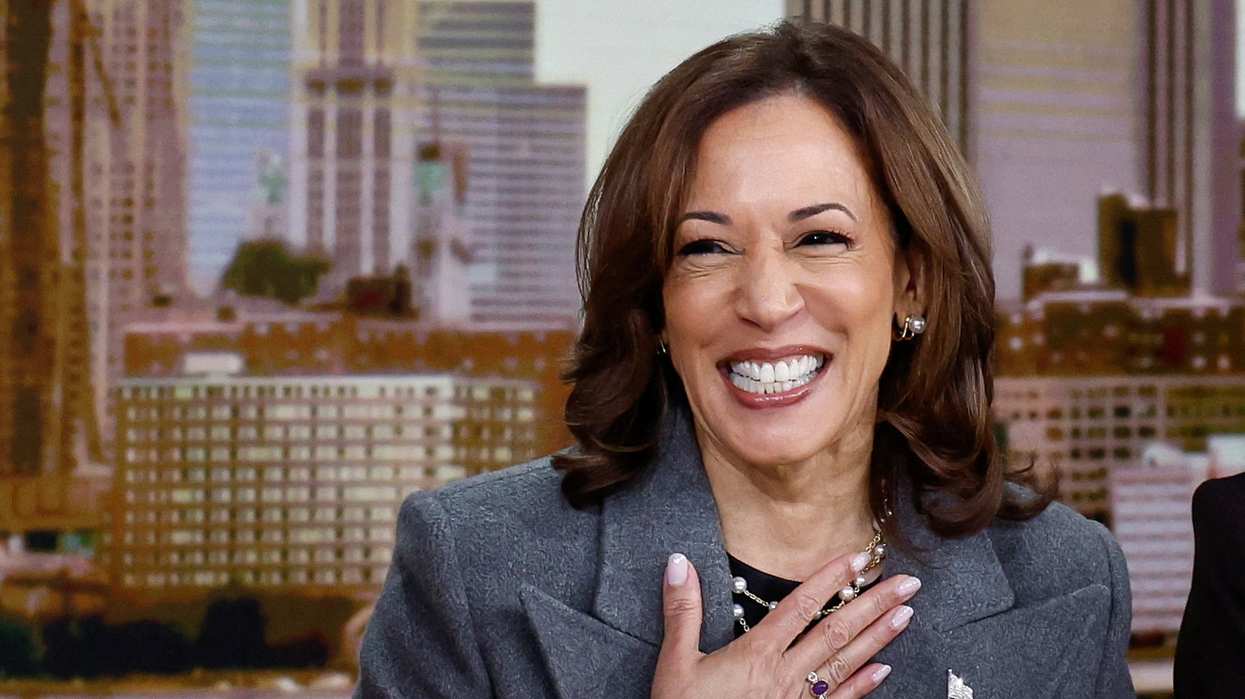 Democratic presidential nominee and U.S. Vice President Kamala Harris reacts, as she appears on ABC's "The View" in New York, U.S., October 8, 2024.