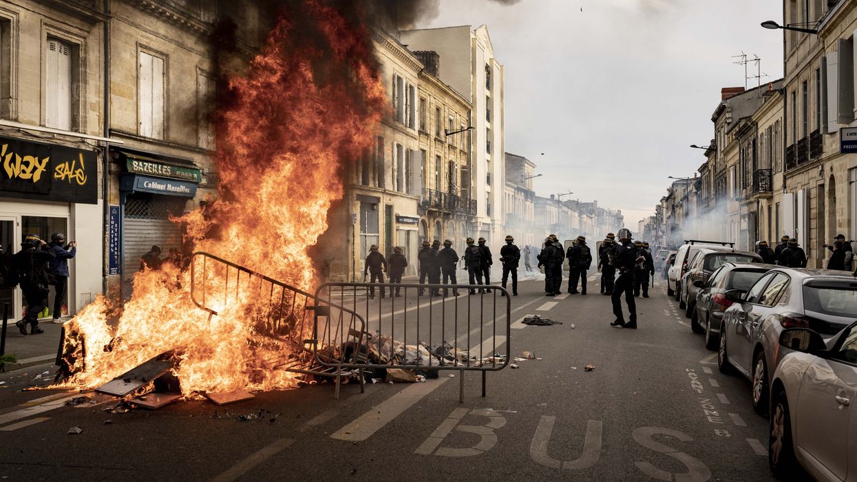 Demonstration against pension reform took place in Bordeaux.