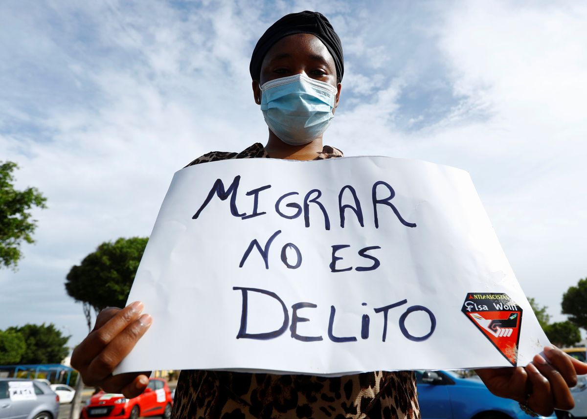 Demonstration in favor of the rights of migrants in the Canary Islands, Spain. Reuters