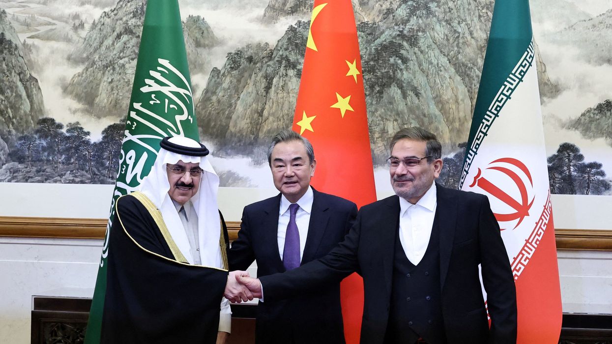 Diplomats from Saudi Arabia, China and Iran at a summit in Beijing.