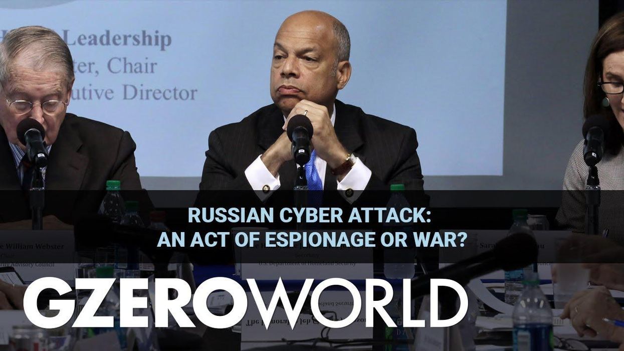 Does Jeh Johnson consider Russia’s cyber attack against the US to be an act of war?