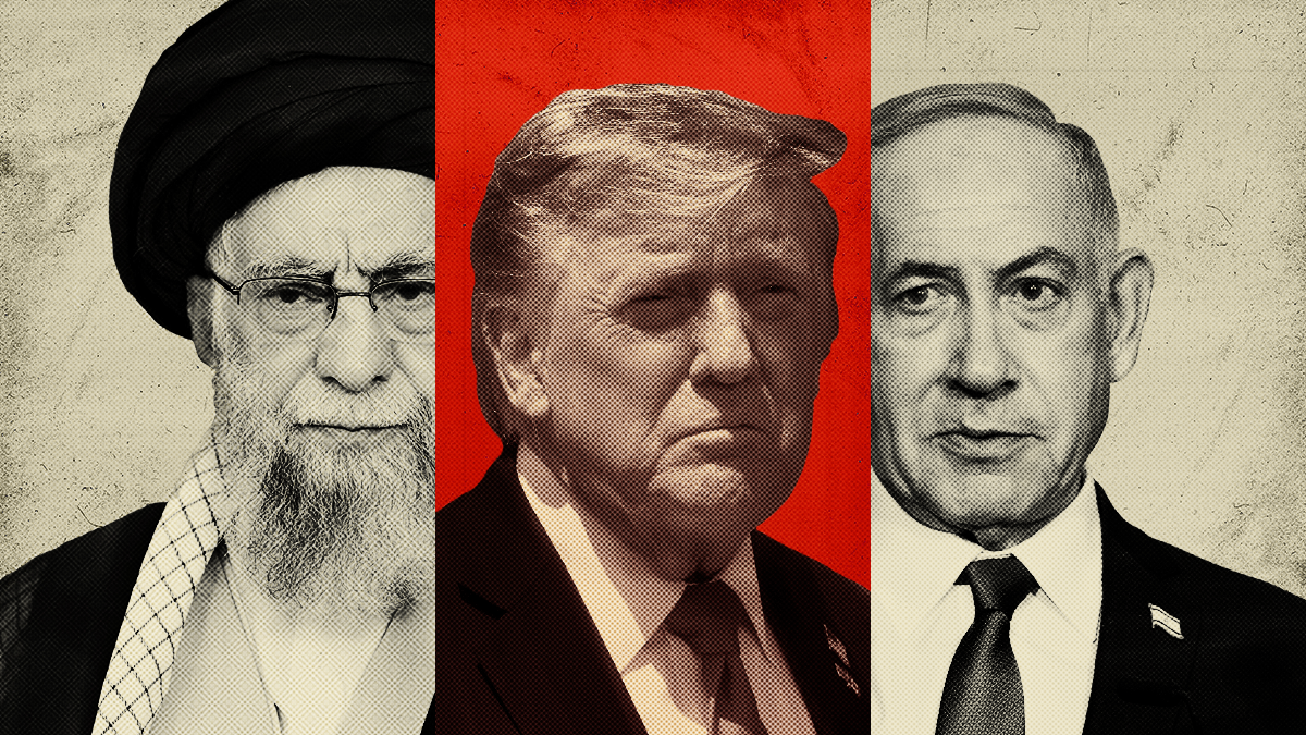 Donald Trump,  Benjamin Netanyahu, and  Iran’s Supreme Leader Ali Khamenei.