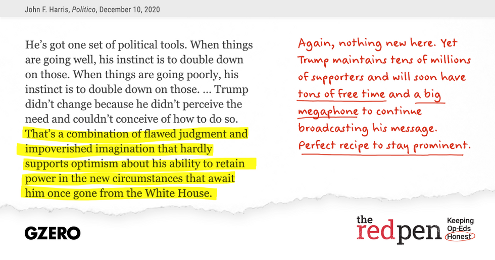 Donald Trump has been demonstrating flawed judgment for years and yet he still has tens of millions of supporters. Now he will have free time and a big megaphone to promote his message.