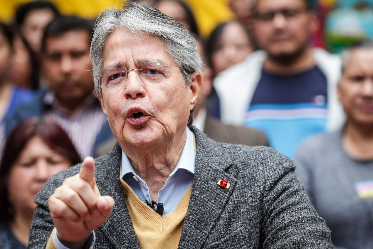 Ecuadorian president, Guillermo Lasso, during a press conference