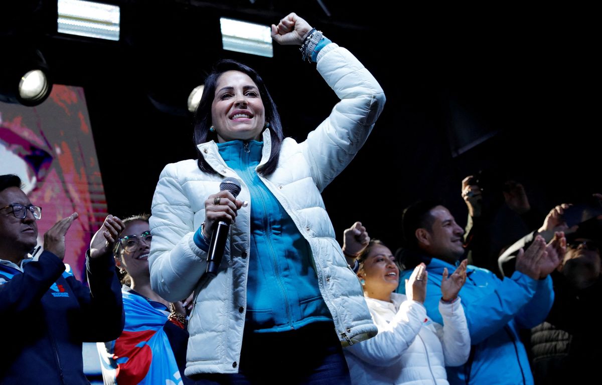 Ecuadorian presidential candidate Luisa Gonzalez speaks during a presidential election night event, in Quito, Ecuador, on Aug. 20, 2023. ​