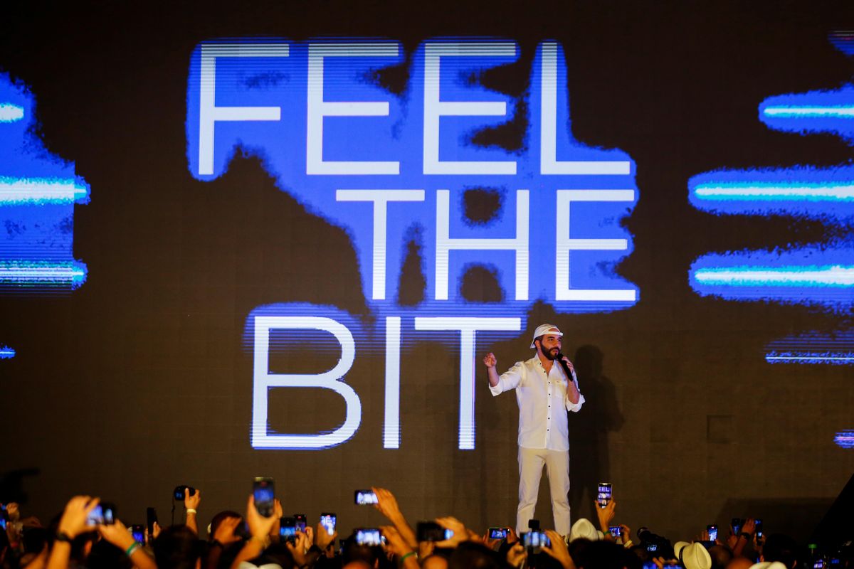 El Salvador’s president Nayib Bukele participates in the closing party of the “Bitcoin Week” where he announced the plan to build the first “Bitcoin City” in the world, in Teotepeque, El Salvador November 20, 2021.