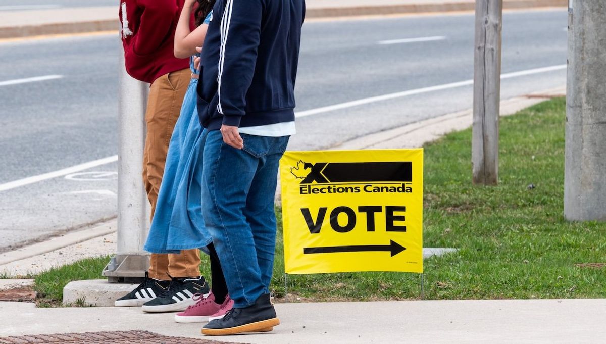 Election signs are displayed along the streets ahead of federal elections. 