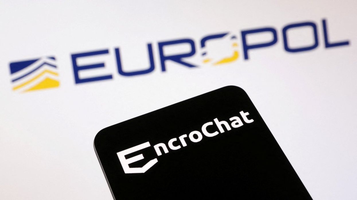 EncroChat and Europol logos are seen in this illustration taken, June 27, 2023.