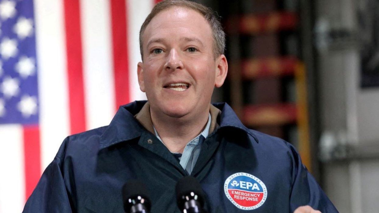 EPA Administrator Lee Zeldin, a Republican, speaks as the U.S. vice president visits East Palestine, Ohio, U.S., February 3, 2025.