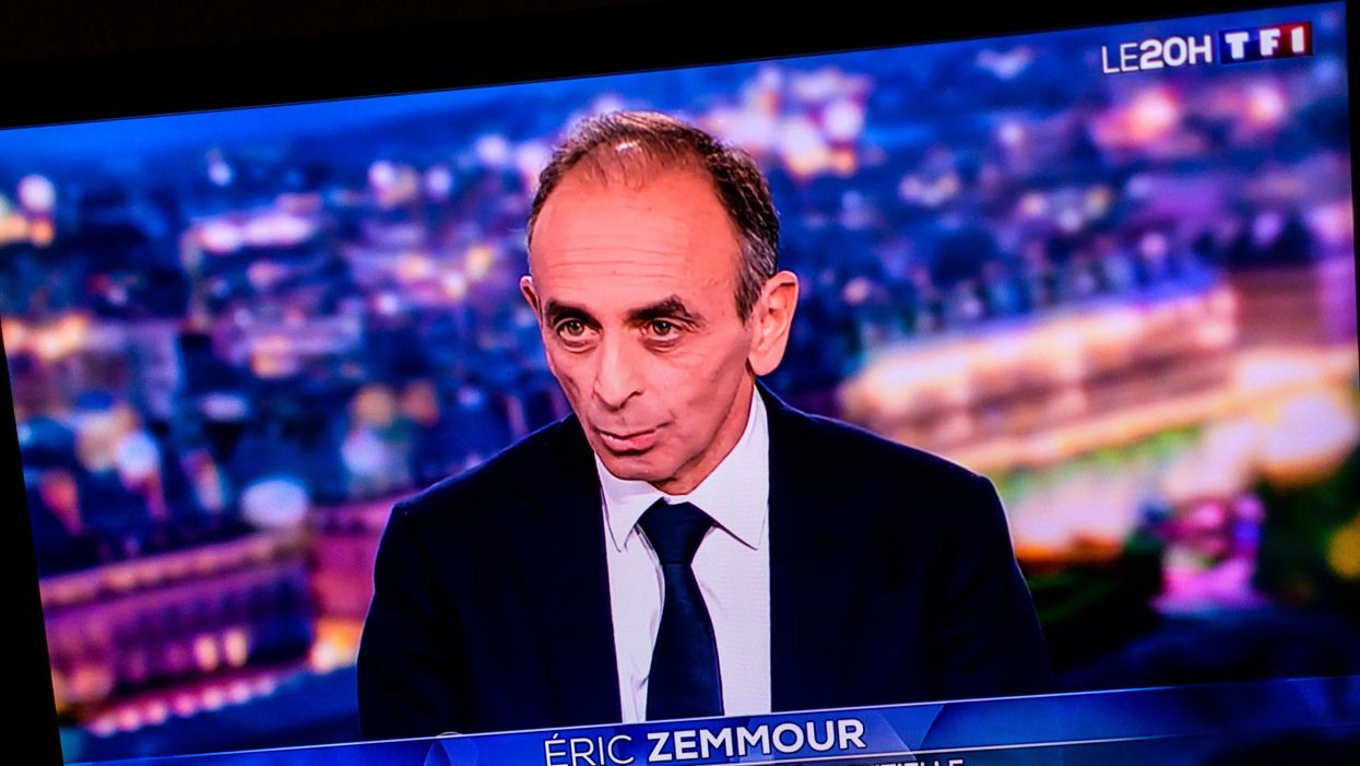 Eric Zemmour, presidential candidate for the 2022 election, speaks on French TV channel TF1.