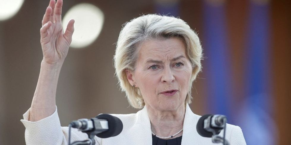 ​European Commission President Ursula von der Leyen speaks during a press conference at Mihail Kogalniceanu Air Base, in Mihail Kogalniceanu, near Constanta, Romania September 1, 2025. 