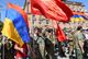 Armenian military volunteers gather in Yerevan. Reuters