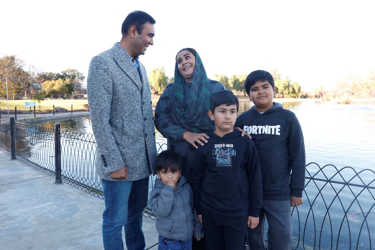 Family of Afghan refugees in Concord, California 