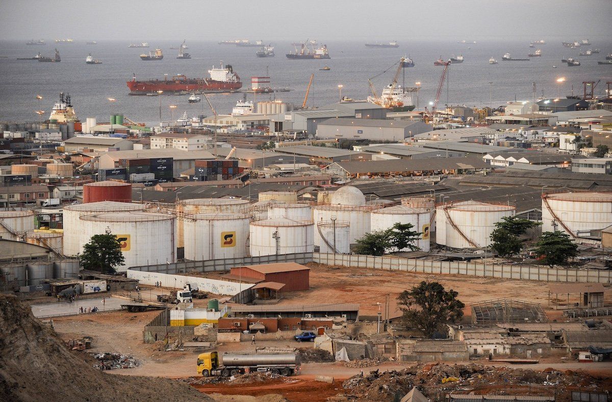 FILE PHOTO: ANGOLA Luanda, harbour and oil tanks of oil company Sonangol.