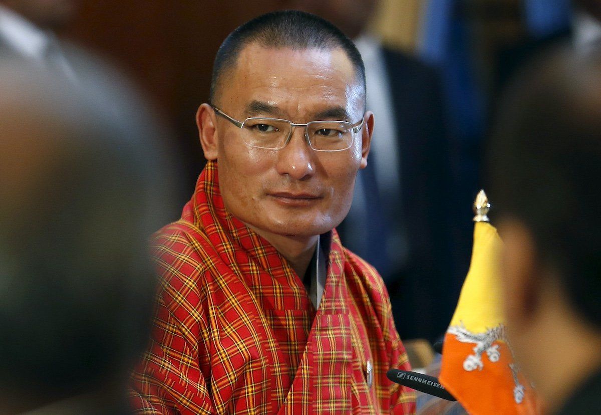 FILE PHOTO: Bhutan's Prime Minister Tshering Tobgay looks on during a meeting with Sri Lanka's President Maithripala Sirisena (not pictured) at the Presidential Secretariat in Colombo April 10, 2015.