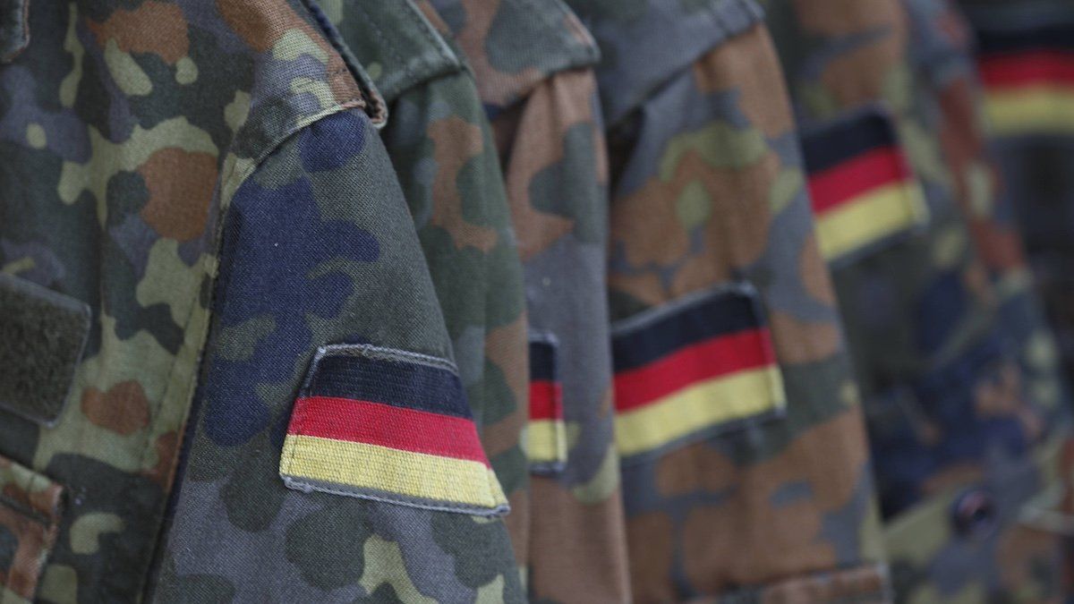 FILE PHOTO: German flag patches on Bundeswehr uniforms